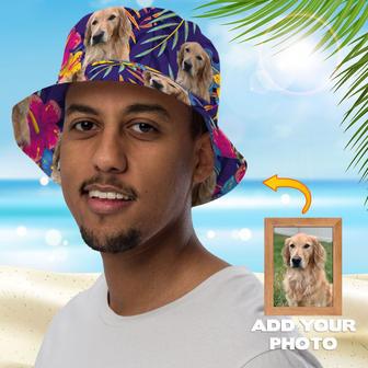 Prismatic Lavender Hawaiian Custom Dog Photo Bucket Hat for Dog Lovers, Boy, Girls | Newhawaiianshirts CA