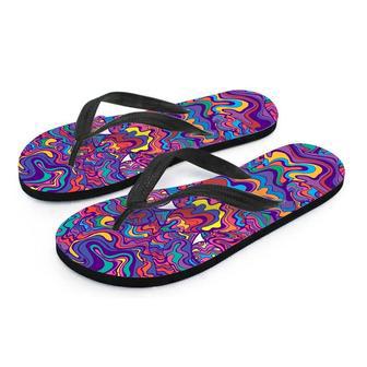 Psychedelic Face Men's Flip Flops | Newhawaiianshirts DE