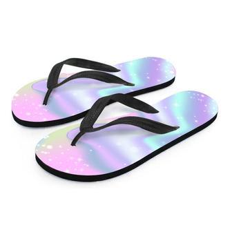 Psychedelic Holographic Men's Flip Flops | Newhawaiianshirts AU