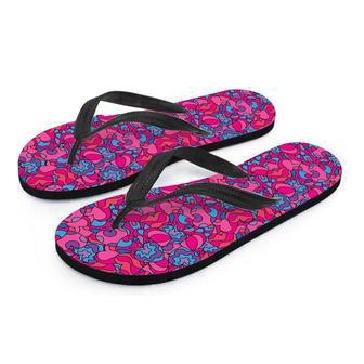 Psychedelic Trippy Hippie Heart Men's Flip Flops | Newhawaiianshirts UK