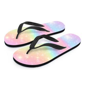 Psychedelic Trippy Holographic Men's Flip Flops | Newhawaiianshirts