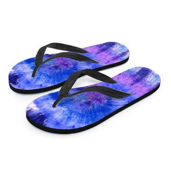 Purple And Blue Tie Dye Men's Flip Flops | Newhawaiianshirts