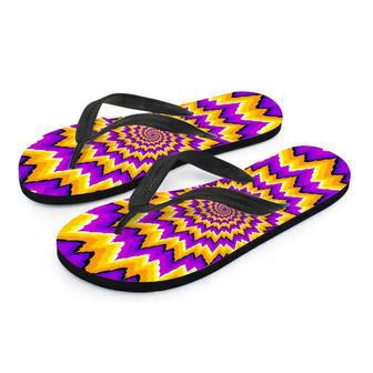 Purple Psychedelic Optical Illusion Men's Flip Flops | Newhawaiianshirts CA