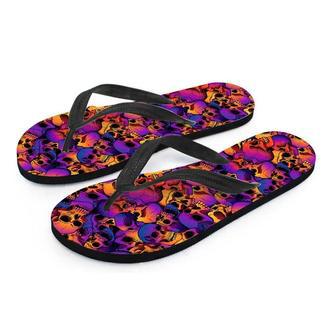 Purple Skull Men's Flip Flops | Newhawaiianshirts