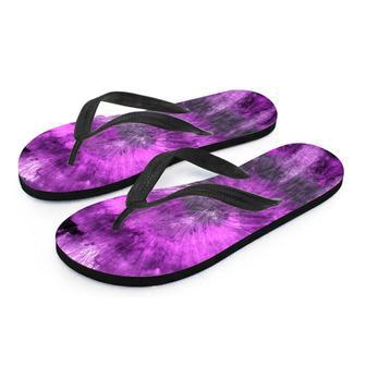 Purple Tie Dye Men's Flip Flops | Newhawaiianshirts CA