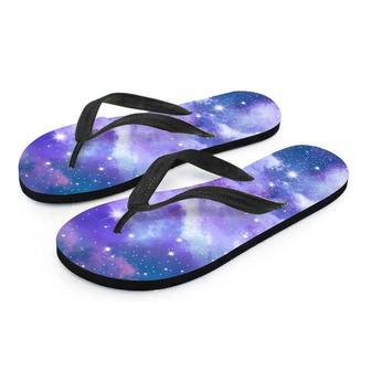 Purple Universe Galaxy Men's Flip Flops | Newhawaiianshirts AU