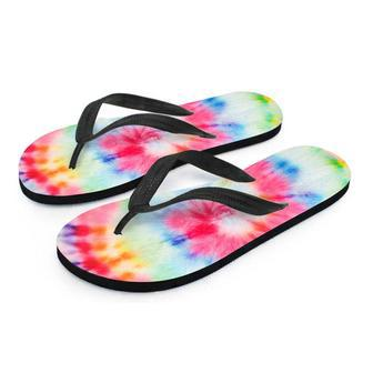 Rainbow Tie Dye Men's Flip Flops | Newhawaiianshirts DE