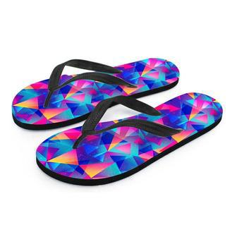 Rainbow Triangle Geometric Men's Flip Flops | Newhawaiianshirts