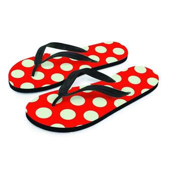 Red And White Polka Dot Men's Flip Flops | Newhawaiianshirts AU