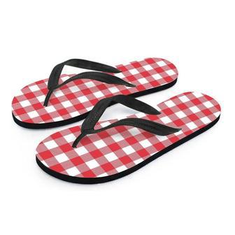 Red Lumberjack Men's Flip Flops | Newhawaiianshirts AU