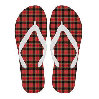 Red Plaid Scottish Royal Stewart Tartan Men & Women Flip Flops | Newhawaiianshirts AU