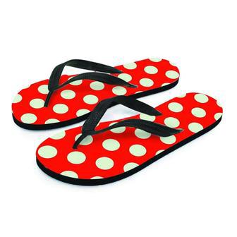 Red Polka Dot Men's Flip Flops | Newhawaiianshirts AU