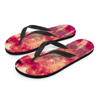 Red Tie Dye Men's Flip Flops | Newhawaiianshirts