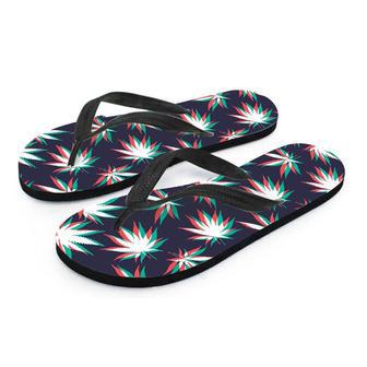 Reggae Leaf Psychedelic Men's Flip Flops | Newhawaiianshirts