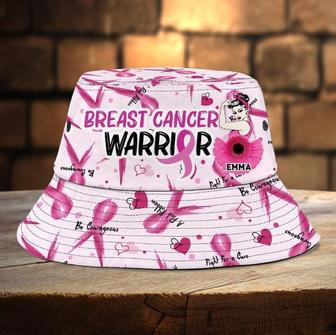 Ribbon Breast Cancer Warrior Bucket Hat for Girl, Women, Fight for Cure Fighting for Life Bucket Hat | Newhawaiianshirts CA