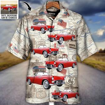 Route 66 Car Racing Love Road Custom Photo Hawaiian Shirt Personalized Photo Gifts, Idea Gift for Men Summer | Newhawaiianshirts CA