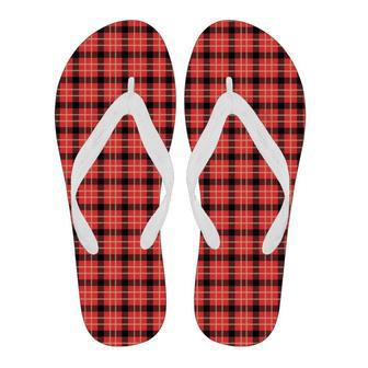 Royal Stewart Tartan Red Plaid Scottish Men & Women Flip Flops | Newhawaiianshirts CA