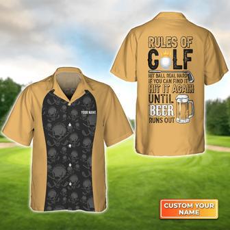 Rules of Golf Personalized Name Hawaiian Shirt Gift For Golfer | Newhawaiianshirts UK