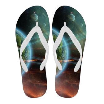 Satun Galaxy Space Print Men & Women Flip Flops | Newhawaiianshirts AU