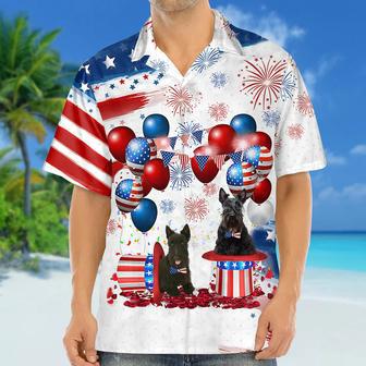 Scottish Terrier Independence Day Hawaiian Shirt, Dog Hawaii Beach Shirt Short Sleeve For Of July | Newhawaiianshirts AU