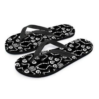 Skeleton Dancing Halloween Men's Flip Flops | Newhawaiianshirts DE