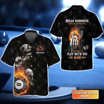 Skull Reaper Billiard Pool 8 Ball Hello Darkness My Old Friend Hawaiian Shirt, Billiard team shirt, Billiard player | Newhawaiianshirts CA