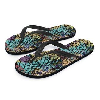 Snakeskin Reptile Men's Flip Flops | Newhawaiianshirts AU