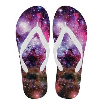 Space Galaxy Purple Stardust Print Men & Women Flip Flops | Newhawaiianshirts AU