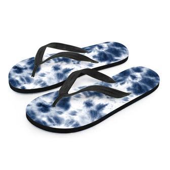 Spiral Blue Tie Dye Men's Flip Flops | Newhawaiianshirts AU