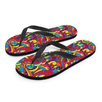 Stained Glass Psychedelic Trippy Men's Flip Flops | Newhawaiianshirts AU