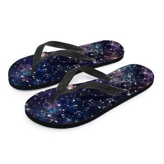 Star Constellation Galaxy Space Men's Flip Flops | Newhawaiianshirts DE