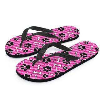 Striped Pink Paw Men's Flip Flops | Newhawaiianshirts