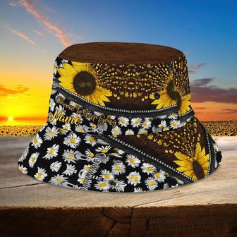 Sunflower and Daisy Suicide Prevention Bucket Hat, Custom Name Hat for Girl, Boy | Newhawaiianshirts AU