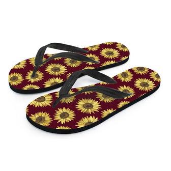 Sunflower Brown Men's Flip Flops | Newhawaiianshirts CA