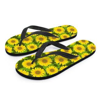 Sunflower Flower Print Men's Flip Flops | Newhawaiianshirts