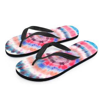 Swirl Rainbow Tie Dye Men's Flip Flops | Newhawaiianshirts DE