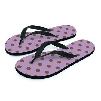 Tan And Brown Tiny Polka Dot Men's Flip Flops | Newhawaiianshirts DE