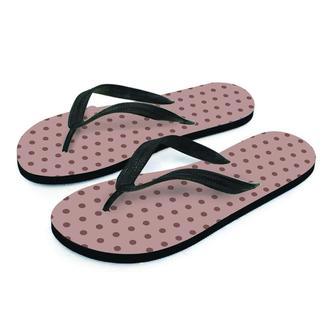 Tan Brown Polka Dot Men's Flip Flops | Newhawaiianshirts UK