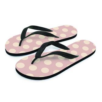 Tan Polka Dot Men's Flip Flops | Newhawaiianshirts UK