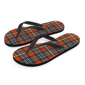 Tartan Orange Plaid Men's Flip Flops | Newhawaiianshirts AU