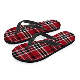 Tartan Plaid Print Men's Flip Flops | Newhawaiianshirts DE