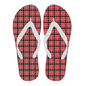 Tartan Red Plaid Scottish Royal Stewart Men & Women Flip Flops | Newhawaiianshirts DE