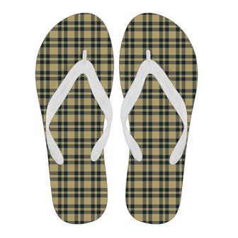 Tartan Scottish Gold Plaid Men & Women Flip Flops | Newhawaiianshirts