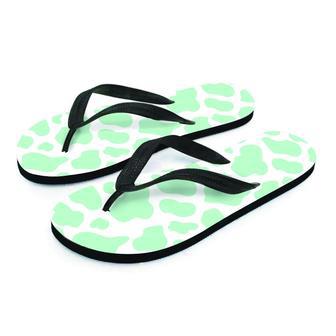 Teal And White Cow Print Men's Flip Flops | Newhawaiianshirts