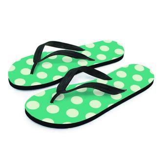 Teal Polka Dot Men's Flip Flops | Newhawaiianshirts DE