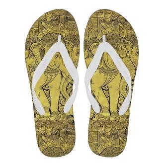 Thai Golden Elephant Print Men & Women Flip Flops | Newhawaiianshirts UK