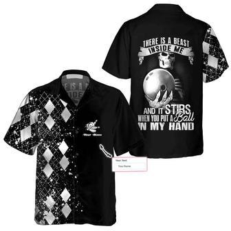 There Is A Beast Inside Me Silver Bowling Custom Hawaiian Shirt, Personalized Bowling Shirt For Men & Women | Newhawaiianshirts CA