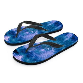 Tie Dye Blue Print Men's Flip Flops | Newhawaiianshirts CA