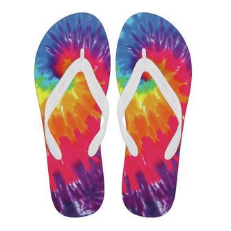 Tie Dye Pattern Print Men & Women Flip Flops | Newhawaiianshirts