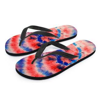 Tie Dye Swirl Batik Men's Flip Flops | Newhawaiianshirts DE